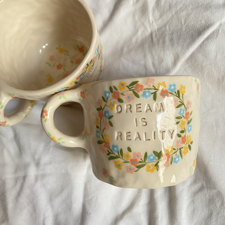 Flower Handmade Mug- Dream is Reality