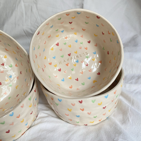 Happiness handmade ceramic bowl