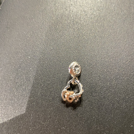 Kalp sallantılı Çelik charm 