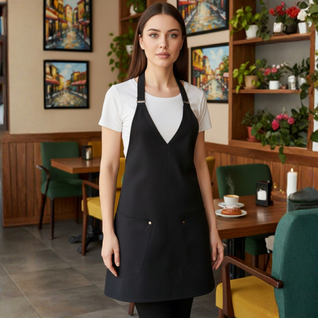 Leke tutmaz Su itici V-yaka Barista Cafe Çiçekçi Şef Bar Önlük