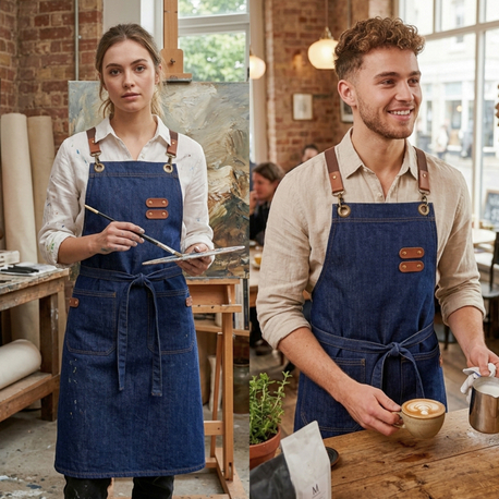 Kot Denim Cafe Barista Chef Ressam Çiçekçi Servis Önlük