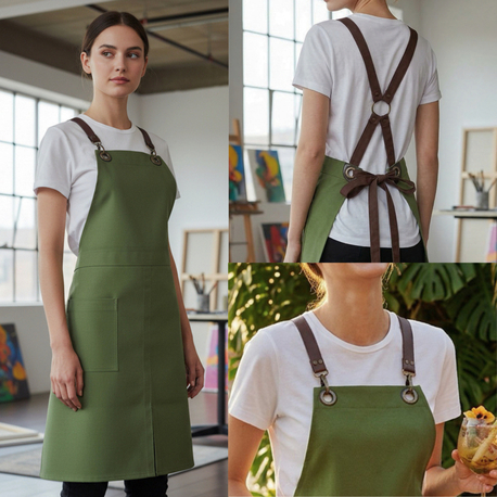 Yırtmaçlı Su itici Cepli Sanatçı Önlüğü Barista Kafe Çiçekçi Ressam 