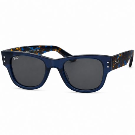 Ray-Ban RB0840S Mega Wayfarer 6638/05 Mavi Leopar Füme Unisex Güneş Gözlüğü 51-21 UV400