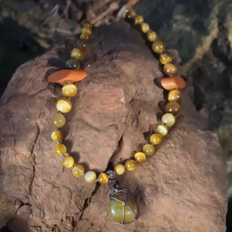 KAPLANGÖZÜ MALA - Doğal Taşlı Meditasyon Tespihi
