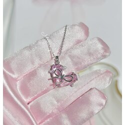Çelik pearly ribbon kolye