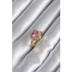 Pembe kalp yüzük altın