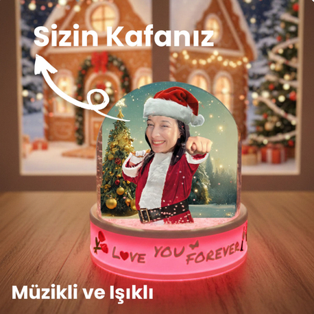 İki Kişilik Müzikli Işıklı Kar Küresi