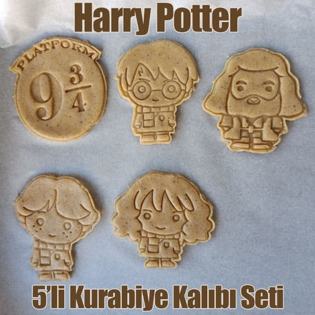 Harry Potter Temalı Kurabiye Kalıbı Seti 5’li Kurabiye ve Hamur Kalıbı, Hamur Şekillendirici