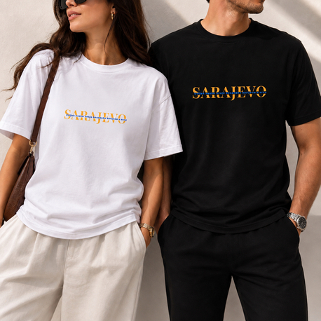 Sarajevo Orta Yazılı T-Shirt