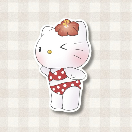 hello kitty bikini sticker