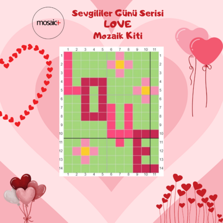 LOVE Piksel Mozaik Kiti
