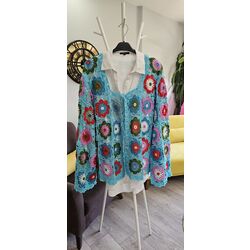 Motif rengarenk yazlık hırka 