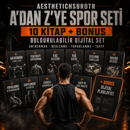 A’dan Z’ye Spor Seti | 10 Doldurulabilir E-Kitap + 90 Günlük Takip Defteri