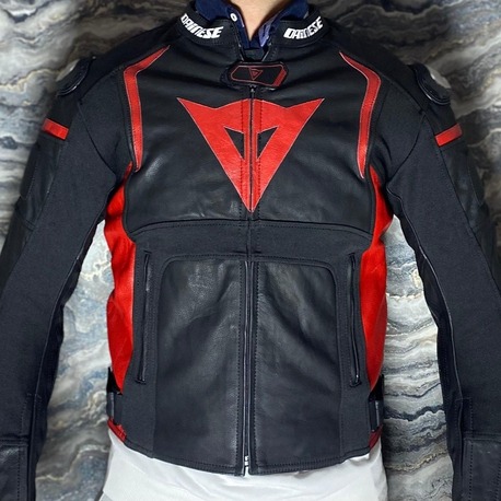 Dainese Kırmızı 4 Mevsim Deri, Kumaş Mont