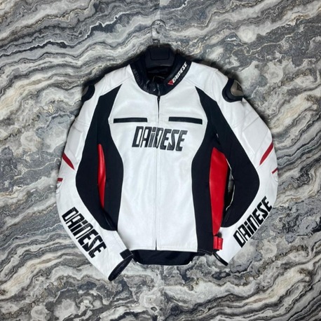 Dainese Beyaz Kırmızı 4 Mevsim Deri Mont