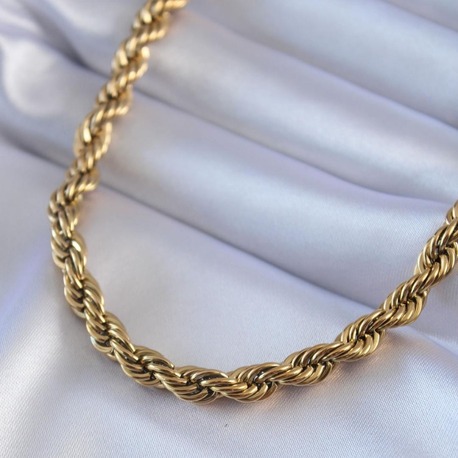 316L Çelik Gold Renk Burgu Model 45 cm Kadın Kolye | BKO7589