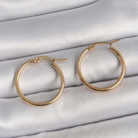 316 Çelik Gold Renk 22mm Kadın Halka Model Kadın Küpe | BKP10507