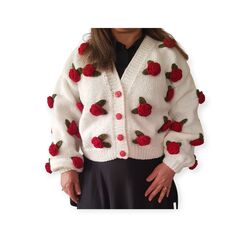 Güllü Hırka - Beyaz - Model Adı: Rose