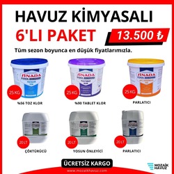 HAVUZ KİMYASALI 6'LI PAKET - HAVUZ KİMYASALI 6'LI SET - HAVUZ KİMYASALI  6'LI BÜYÜK PAKET