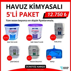 HAVUZ KİMYASALI 5'Lİ PAKET - HAVUZ KİMYASALI 5'Lİ SET - HAVUZ KİMYASALI  5'Lİ BÜYÜK PAKET