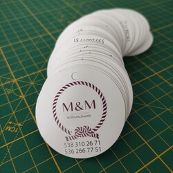 5 cm çapında yuvarlak karton etiket 1000 adet 