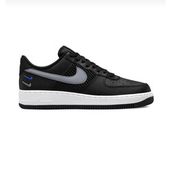 Nike Air Force 1 07 Triple Swoosh Black Grey Racer Blue