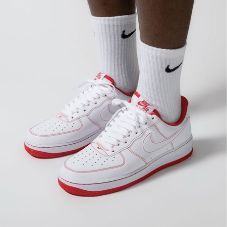 Nike Air Force 1 '07 'Contrast Stitch - White University Red'