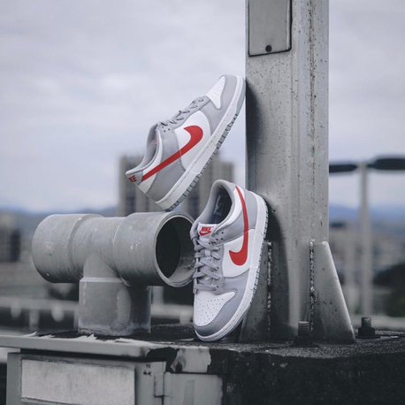 Nike Dunk Low White Grey Red
