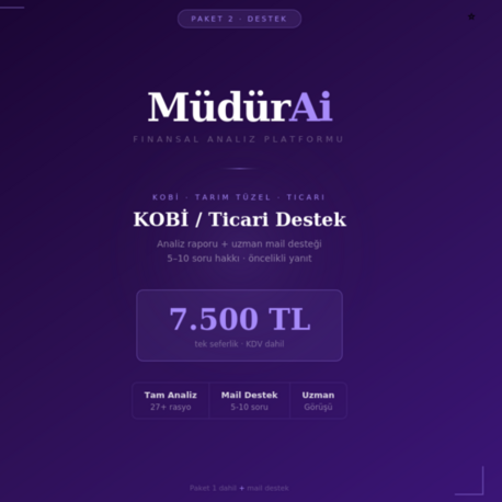 MüdürAI KOBİ / Ticari Destek