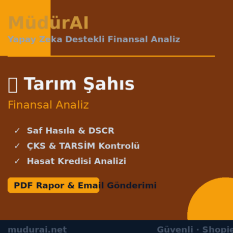 MüdürAI — Tarım Şahıs Finansal Analizi