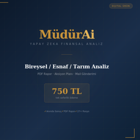 MüdürAI Bireysel/Esnaf/Tarım Analiz