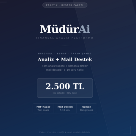 MüdürAI Bireysel/Esnaf/Tarım Destek