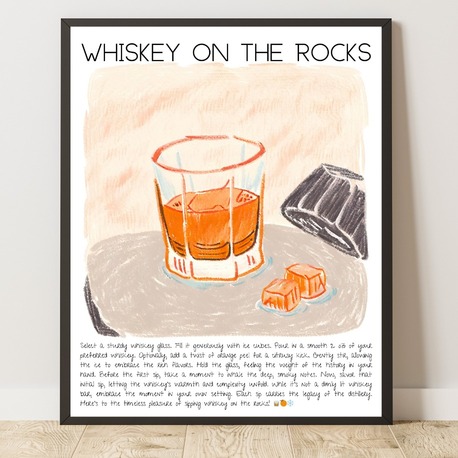 Whiskey On The Rocks Art Print Tasarım Poster No:1