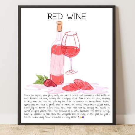 Red Wine Art Print Tasarım Poster No:1