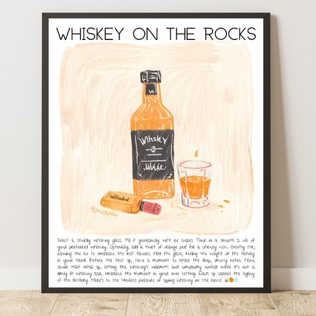 Whiskey On The Rocks Art Print Tasarım Poster No:4