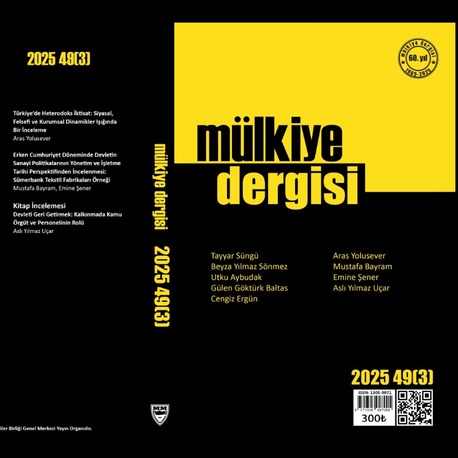 Mülkiye Dergisi Cilt 49, Sayı 3 (2025) 300,00 TL