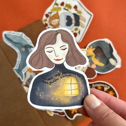 Pencereli kız sticker