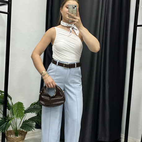 Kemerli Bebe Mavisi Pantolon