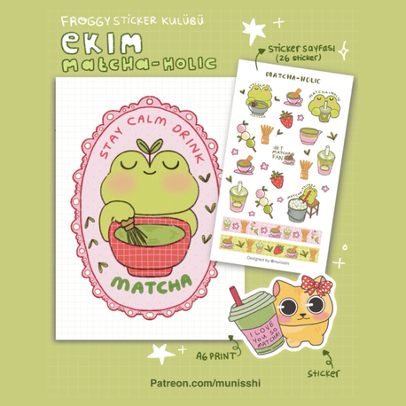Sticker kulübü-Ekim Matcha koleksiyonu