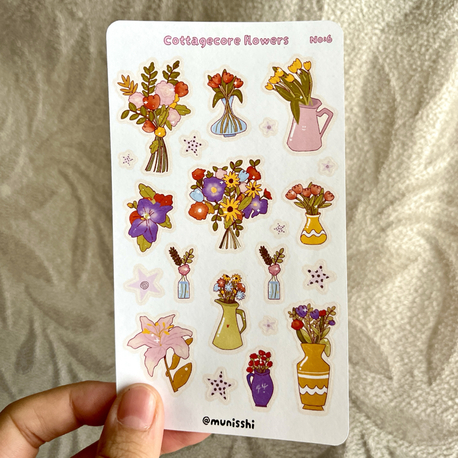 Cottagecore Flowers Sticker Sayfası 
