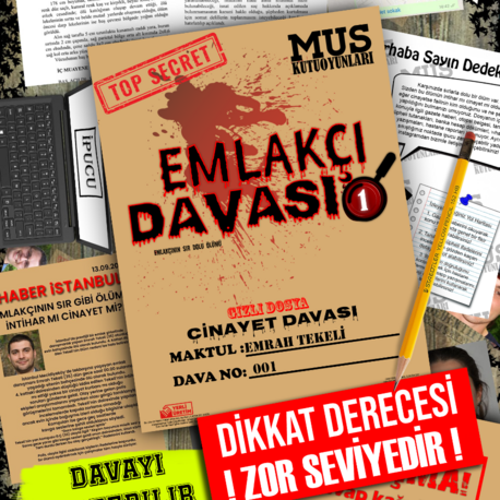 Çözülemeyen Katili Bulma Davası Emlakçı Davası Dedektif Kutu Oyunu