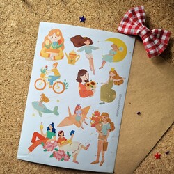 Kızlar Pastel Sticker