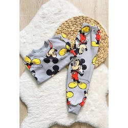 Mickey Mouse Baskılı Takım-Gri