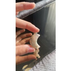 flower agate Hilal kolye
