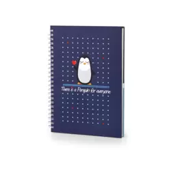 Penguen Desenli Özel Baskılı Tasarım Defter