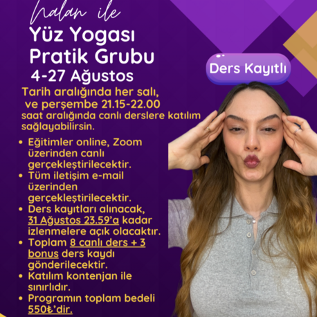 Ağustos Ayı Ders Kayıtlı Canlı Yüz Yogası Pratik Uygulama Grubu