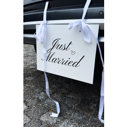 Just Married Dikdörtgen Araba/Mekan Süsü