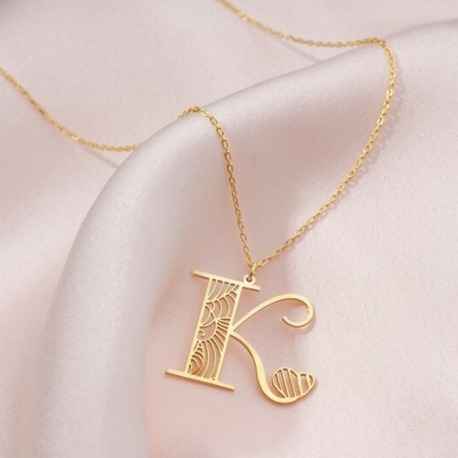Navan 925 Ayar Gümüş Kişiye Özel Harf Kolyesi (Gold, Silver ve Rose)