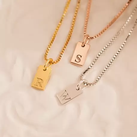 Navan 925 Ayar Gümüş Kişiye Özel Harf Kolye (Gold, Silver ve Rose)