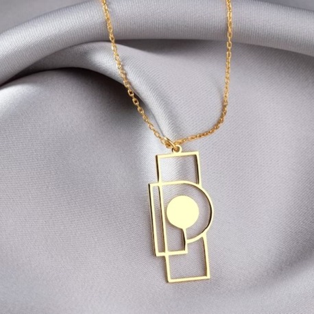 Navan 925 Ayar Gümüş Geometrik Minimal Kolye (Gold, Silver ve Rose)